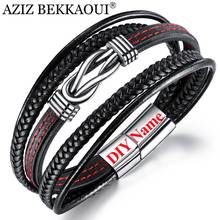 Pulseira de aço inoxidável aziz bekkaoui, pulseira de personalidade magnética maré masculina, pulseira de aço de titânio acessórios, pulseira simples 2024 - compre barato