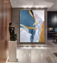 Abstract Painting Large Wall Art Gold Painting Blue Painting Minimalist Abstract Painting Large Wall Canvas Painting 2024 - buy cheap