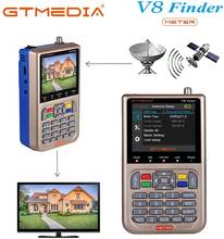 Gt media v8 localizador medidor digital receptor de sinal satélite detector DVB-S2X hd 1080p 3.5 display lcd embutido 3000mah bateria 2024 - compre barato