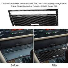 Carbon Fiber Instrument Gear Box Dashboard Ashtray Storage Panel Frame Sticker Decorative Cover for BMW 3 Series E46 98-05 2024 - buy cheap