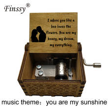 hand ed music box theme you are my sunshine for wife loves husband Christmas wedding birthday gift home Decoration Present 2024 - buy cheap