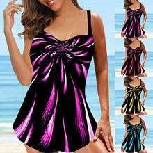 Women's Swimsuit 2021 Sexy Bathing Suit Tankini Large Bikinis Digital Print Suspender Beach Split Swimwear Dress Plus Size S-5XL 2024 - buy cheap