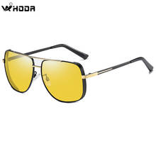 New Men's Square Pilot Polarized Sunglasses,Metal Driving TAC  Night Vision Goggles, Anti-Glare Sun Glasses HSA616 2024 - buy cheap