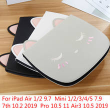 Cute Cat Cover for  iPad 7th 10.2 2019 Air 1/2 9.7 Mini 1/2/3/4/5 7.9 Pro 10.5 11 PU Smart Tablet Case for Air 10.5 2019 Funda 2024 - buy cheap