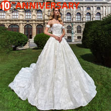 BAZIIINGAAA  Luxury Wedding Dress V-neck Card Shoulder Wedding Dress Sexy Backless 3D Decal Bride Support Tailor-made 2024 - buy cheap