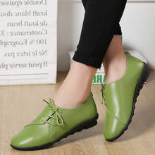 Женская обувь из натуральной кожи на плоской подошве, повседневная обувь на резиновой подошве со шнуровкой, однотонная модная женская летняя обувь, 2019 2024 - купить недорого