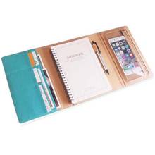Hardcover Organizer Notebook PU Leather Journal with Pen Holder Touch Screen Phone Pocket Business Card Holder A5 Resume Paper 2024 - buy cheap