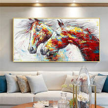 Póster de lienzo abstracto, pintura de caballo rojo, CanvasPainting, pinturas de arte de pared de animales para sala de estar, decoración artística para el hogar 2024 - compra barato