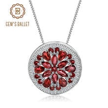 GEM'S BALLET 925 Sterling Silver Natural Red Garnet Gemstone Pendant Necklace For Women Wedding Fine Jewelry 2024 - buy cheap