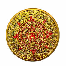 Maya Aztec Gold Plated Coin Indian Mayan Long-Count Calendar Challenge Coin Maya Civilization Gold Religion Art Coins 2024 - buy cheap