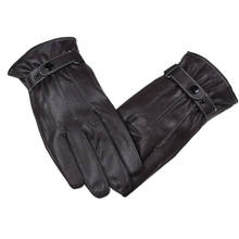 Gloves Mens Luxurious Guantes Leather Winter Super Driving Warm Glove Cashmere Mittens handschoenen Luvas motociclismo Black L31 2024 - buy cheap