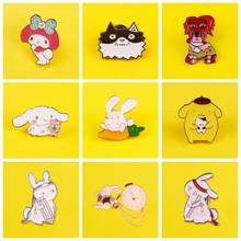 Lovely Rabbits Badges on Backpack Cute Dog Badges for Clothes Animals Enamel Pins for Backpacks Clothes Lapel Pin Badge Gift DIY 2024 - buy cheap