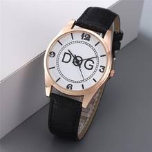 Relógio de quartzo elegante retrô feminino, relógio marrom casual de marca dqg pequeno couro para mulheres número roma 2020 2024 - compre barato