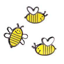 Fashion Brooches Cartoon Cute Bee Fly Insect Brooch Kids Girls Clothes Accessories Black Yellow Enamel Pin Birthday Gift Jewelry 2024 - buy cheap