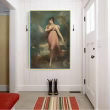 Citon thomas lawrence "menina pelo rio" pintura a óleo da lona arte poster imagem moderna decoração da parede casa sala de estar decoração 2024 - compre barato