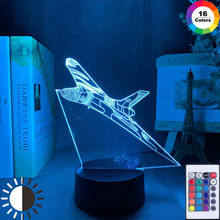 Ночник 3D в виде самолета, меняющая цвет лампа для настроения, самолета, светодиодный светильник с USB, иллюзия 3D, настольная лампа для дома, декоративная детская игрушка, подарок, 7 цветов 2024 - купить недорого