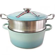 Enamel Cast Iron Soup Pot Steamer Stainless Steel Drawer 25cm Thick Hand Cast Iron Non-stick Pot Induction Cooker 2024 - buy cheap