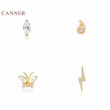 CANNER Real 925 Sterling Silver Earrings For Women Lightning Simple Symbol Horse Eye Piercing Stud Earrings Jewelry Pendientes 2024 - buy cheap