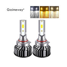 2Pc Car led headlight H1 H7 H8 H9 H11 9005 HB3 H4 tricolor 6000K 3000K 4300K 9600LM led lamp H3 9006 HB4 881 Auto fog light Bulb 2024 - buy cheap