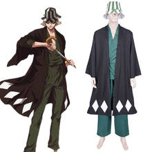 Disfraz de Cosplay de Anime, traje de Cosplay con lejía, Urahara, Kisuke, abrigo, pantalones, sombrero, traje de Carnaval para Halloween 2024 - compra barato