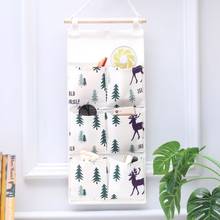 Cotton Linen Cloth Art Household Bathroom Hanging Wall Sundries Storage Bag Wall Mounted Mobile Phone Cosmetics Toys Organizer 2024 - buy cheap