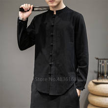 2022 Men Casual Oriental Wingchun Kung Fu Tai Chi Linen Shirts Chinese Style Traditional Tops Vintage Plus Size Coats Tang Suits 2024 - buy cheap