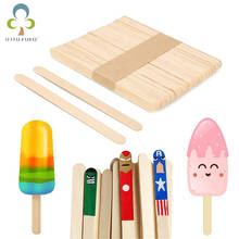 100 шт/партия цветные деревянные палочки для мороженого из натурального дерева палочки для мороженого детей DIY ручной работы мороженое, конфета на палочке Инструменты для торта GYH 2024 - купить недорого