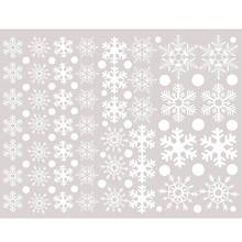 Электростатическая наклейка в виде снежинки, 48 шт., стеклянное окно, зимнее домашнее украшение для детской комнаты, рождественские настенные Стикеры, наклейки на стену 2024 - купить недорого