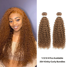 Sapphire 30# Brazilian Kinky Curly Human Hair Bundles 1/3/4 Pcs Remy Human Hair Weave Kinky Curly Bundles 8"-28"Hair Extensions 2024 - buy cheap