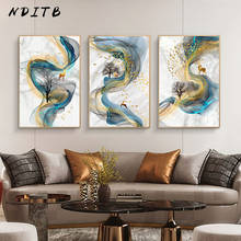 Abstract Marble Line Deer Bird Canvas Art Painting Nordic Poster and Print Minimalist Wall Picture Modern Living Room Decoration 2024 - buy cheap