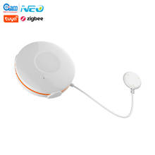 Detector de inundação smart home tuya zigbee, com sensor de água alimentado por bateria, funciona com hub smart, google assistant, ifttt 2024 - compre barato