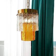 Bedside chandelier American retro French bedroom living room dining room bar porch art glass lamp 2024 - buy cheap