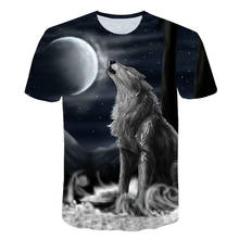 New Summer Brand large size 3D Wolf head T-shirt man round collar short sleeve T-shirt men fashion harajuku t shirt short sleeve 2024 - buy cheap