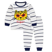 Осенне-весенние детские пижамные комплекты Одежда для маленьких девочек пижамы для мальчиков, пижамы для девочек, детская одежда для сна Детская футболка с длинными рукавами + штаны 2024 - купить недорого