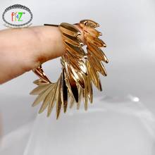 F.J4Z Hot Hit-hop Earrings for Women Hyperbole Golden Alloy Spike Club Jewelry Earring Ladies Party Show Jewelry Dropship 2024 - buy cheap