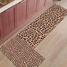 Leopard Print Leaves Graphics Kitchen Rug Home Entrance Doormat Bedroom Floor Decor Carpet Bathroom Anti-Slip Rug 2024 - buy cheap