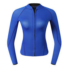 Roupa de mergulho de neoprene feminina de 2mm, jaquetas perfeitas para snorkeling, mergulho, surf, natação-azul 2024 - compre barato