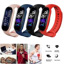 M5 relógio inteligente band 5, esportivo, para ios, android, feminino, monitor de frequência cardíaca, pressão sanguínea, rastreador fitness, pulseira 2024 - compre barato