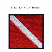 ICS Diver Flag embroidery patch 1.5" high shipping/horizontal bar / Cross slash/horizontal corded fabric 2024 - buy cheap