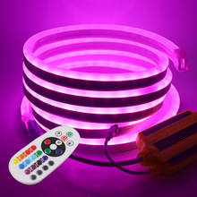 220V RGB Neon LED Strip Light 5050 2835 24key Remote Control 1500W Controller Flexible Rope Lights Waterproof Outdoor Decoration 2024 - buy cheap
