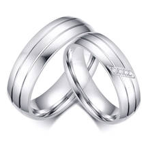Обручальные кольца серебряного цвета для женщин и мужчин, ювелирные изделия, обручальное кольцо из нержавеющей стали, Подарок на годовщину пары 2024 - купить недорого