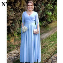 Элегантное шифоновое платье-накидка NYZY M363 с длинным рукавом для матери невесты 2021 vestidos de fiesta vestidos de Madrina 2024 - купить недорого