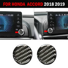 pcmos Carbon Fiber Central Control Knob Cover Trim Sticker For Honda Accord 2018 Interior Mouldings Accessories 2019 2Pcs/set 2024 - buy cheap