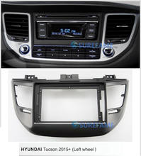 Painel automotivo multimídia, 9 polegadas, para hyundai tucson 2015-2018 (roda esquerda, preta), kit de painel, instalação, adaptador, placa de console 2024 - compre barato