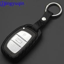 jingyuqin 3 Buttons Remote Carbon Silicone Car Key Case For Hyundai i30 IX35 Elantra Verna Tucson Holder Case Smart Key 2024 - buy cheap
