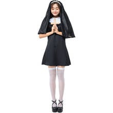 Black White Nun Suit Adult Choir Christian Cosplay Costume Stage Performance Costume Halloween Costume for Women Priest Costume 2024 - buy cheap