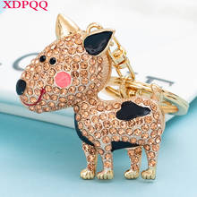 XDPQQ cute puppy shape keychain cartoon pendant female bag accessories holiday gift alloy rhinestone craft 2024 - buy cheap