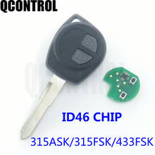 Qcontrol-chave flip sem chave com chip id46, dispositivo remoto sem corte, compatível com suzuki swift sx4 alto jimny vitago respingo 2003-2010 2024 - compre barato