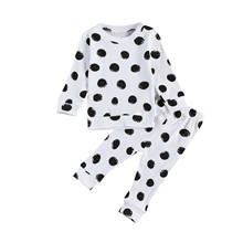 0-24M   2Pcs Newborn Baby Boys  Girls Clothes Cotton Polka Dot Long Sleeve Top +Pants  Clothing Set 2024 - buy cheap