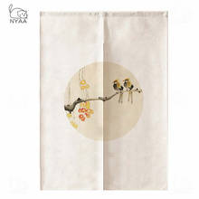 New Chinese Flowers and Birds Door Curtian Living Room Restaurant Kitchen Half Curtain Feng Shui Curtain Noren 2024 - buy cheap